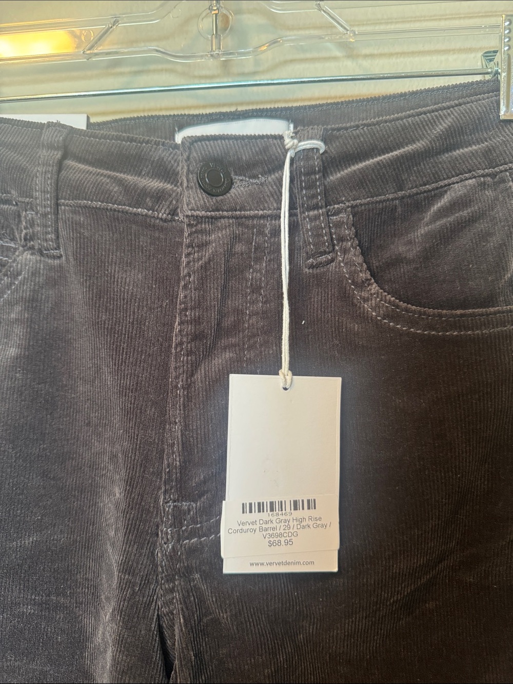 Vervet Kate NWT Brown Barrel Leg Corduroy Jean Pants - Picture 2 of 5